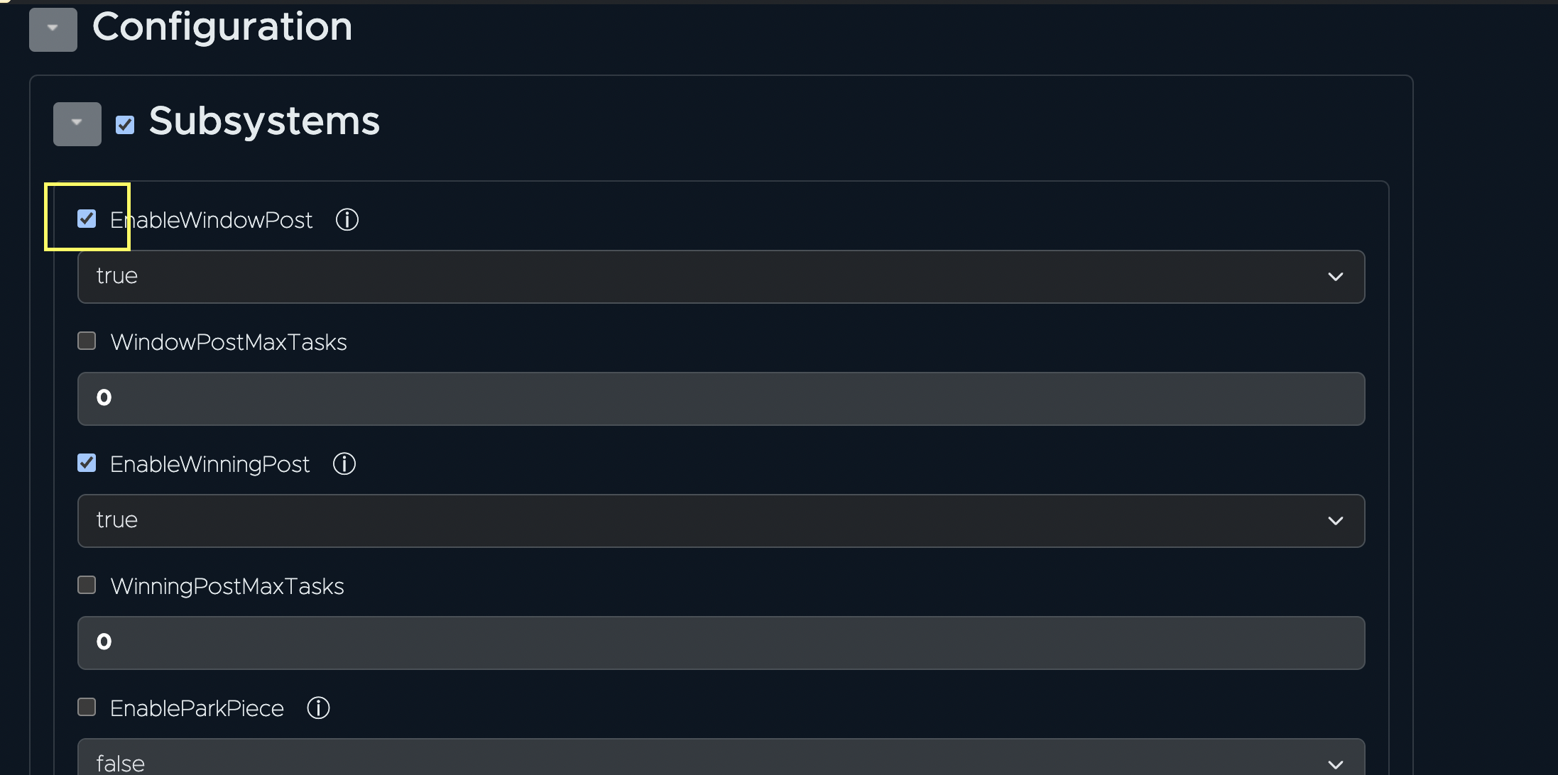 Configuration edit